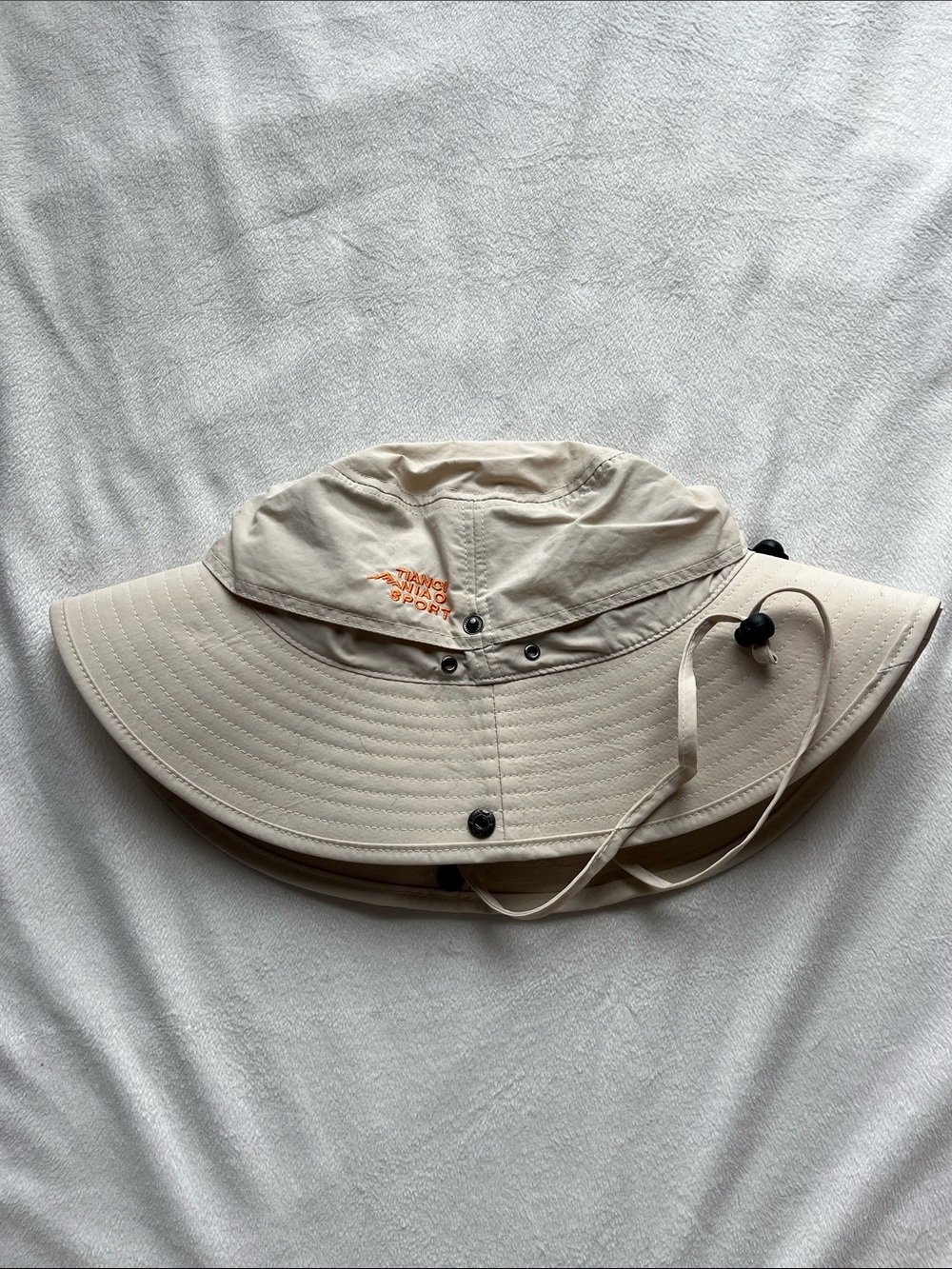 SHEIN Beige Wide Brim Sun Hat with Chin Strap